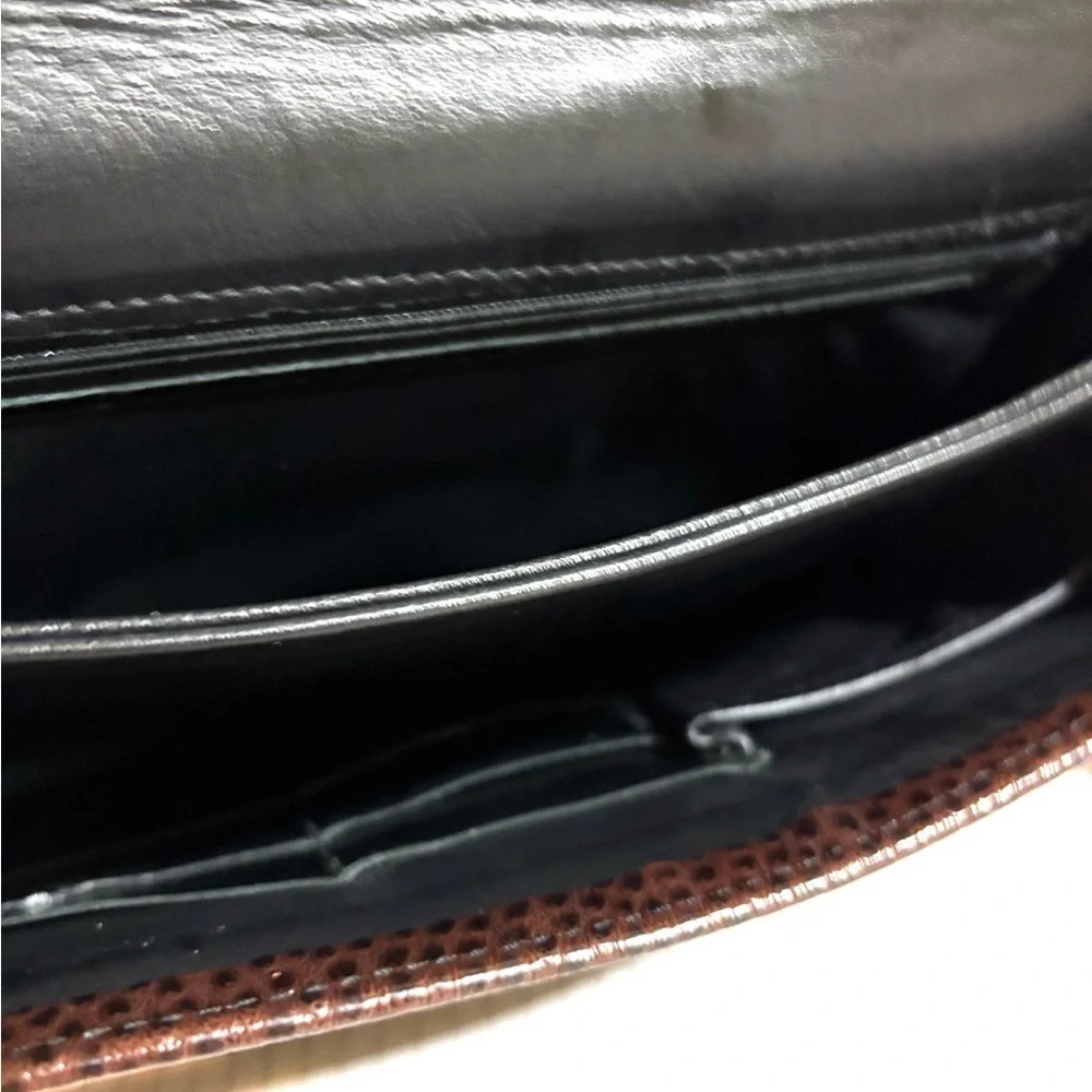 Vintage Elegant Brown black Leather Handbag